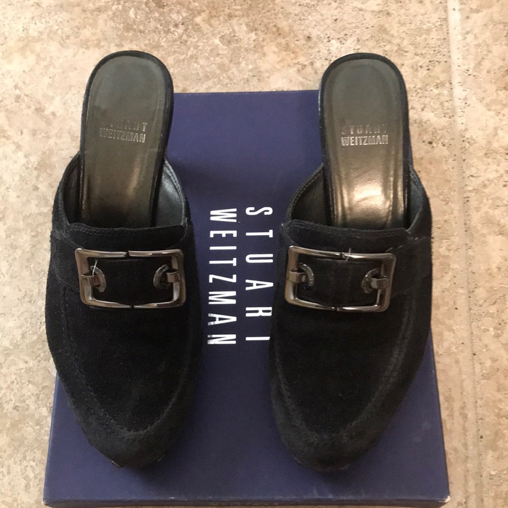 Authentic Stuart Weitzman Doubleagent Suede Mules - image 1